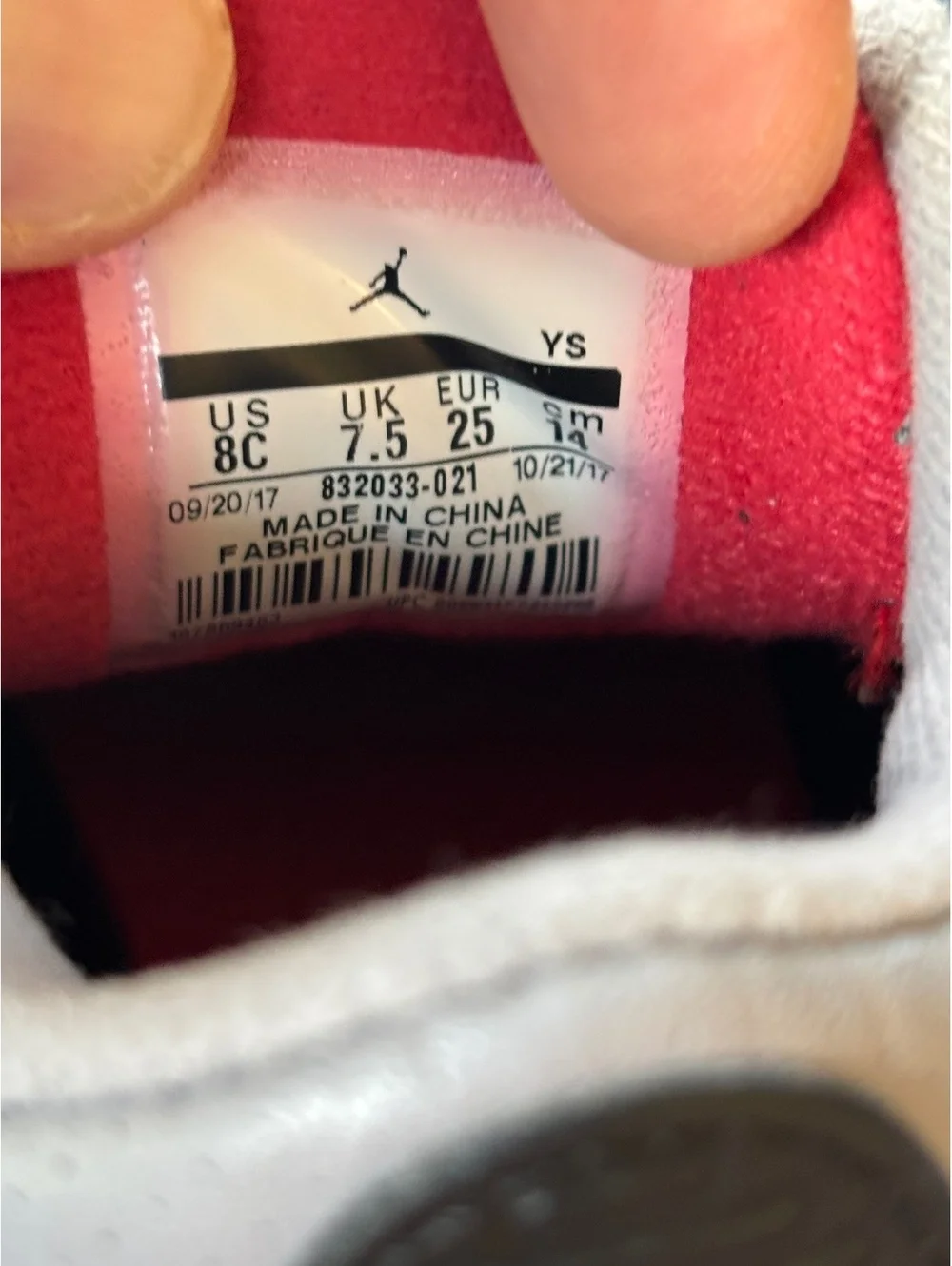 Nike Air Jordan 3 Retro TD Black Cement 832033-021 Toddler Size 8C Shoes
